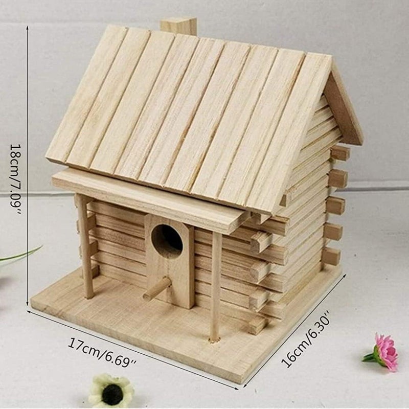 woobles Birdhouse, Wooden Hanging Bird House, Bird Breeding Nesting Box, Outdoor Nest Hut Garden Decorations for Wild Birds - Image 2